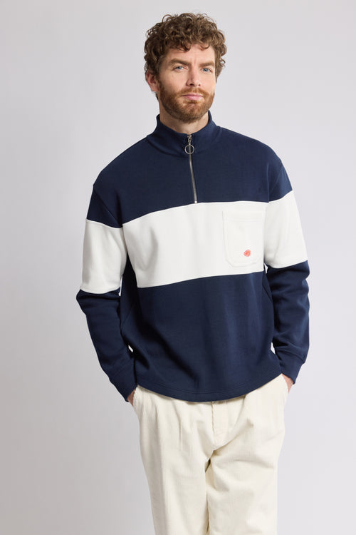 Sweat col zippé Heritage - coton épais - Armor-lux - 1