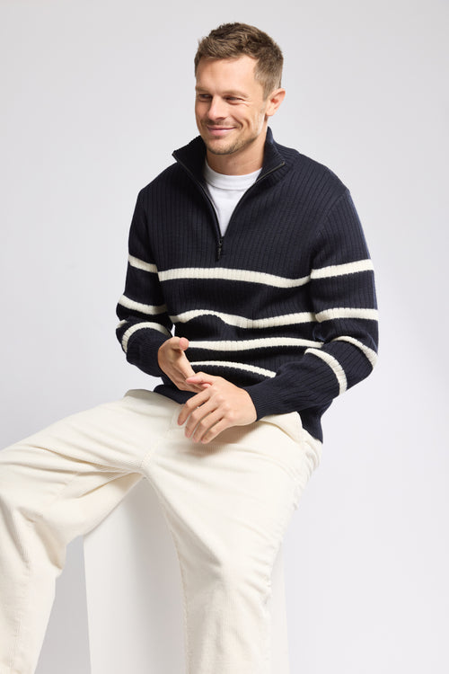 Zip-neck jumper - wool - Armor-lux - 1