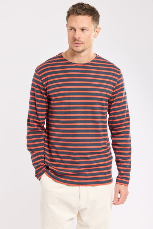 Breton striped shirt with elbow patches - rustic cotton - Armor-lux - 1
