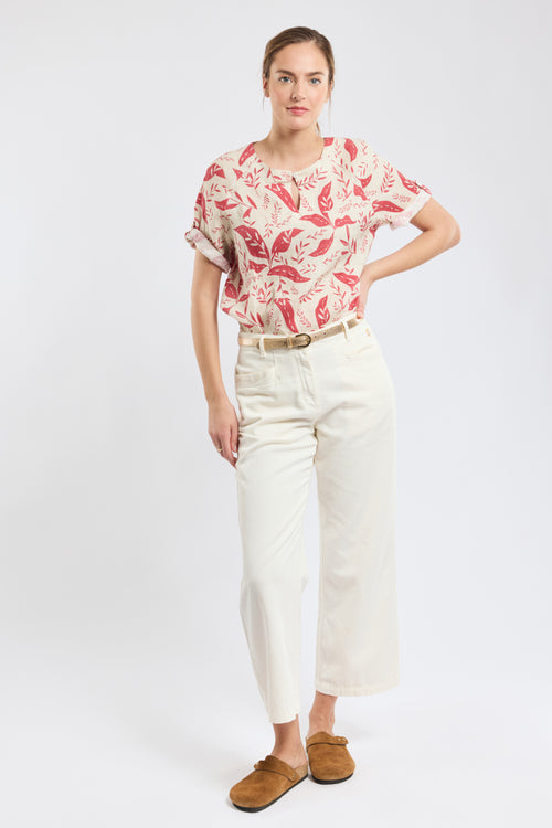 Bluse mit Pflanzenmotiven – Leinen - Armor-lux - 3