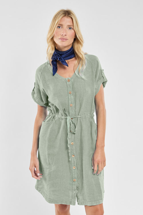 Belted dress - linen - Armor-lux - 1