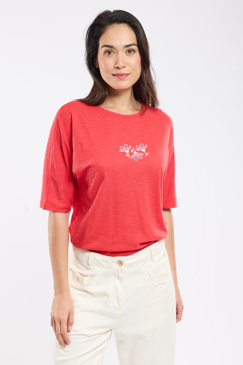 T-Shirt mit Kimonoärmeln – geflammte Baumwolle - Armor-lux - 1