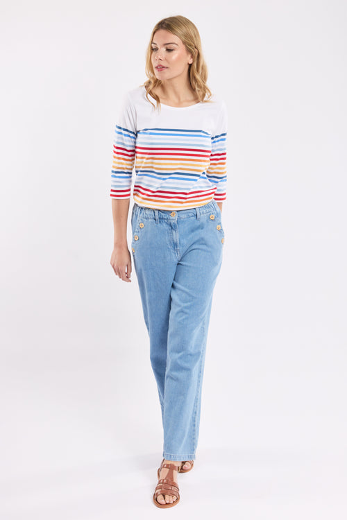 Sailor-style trousers - denim - Armor-lux - 5