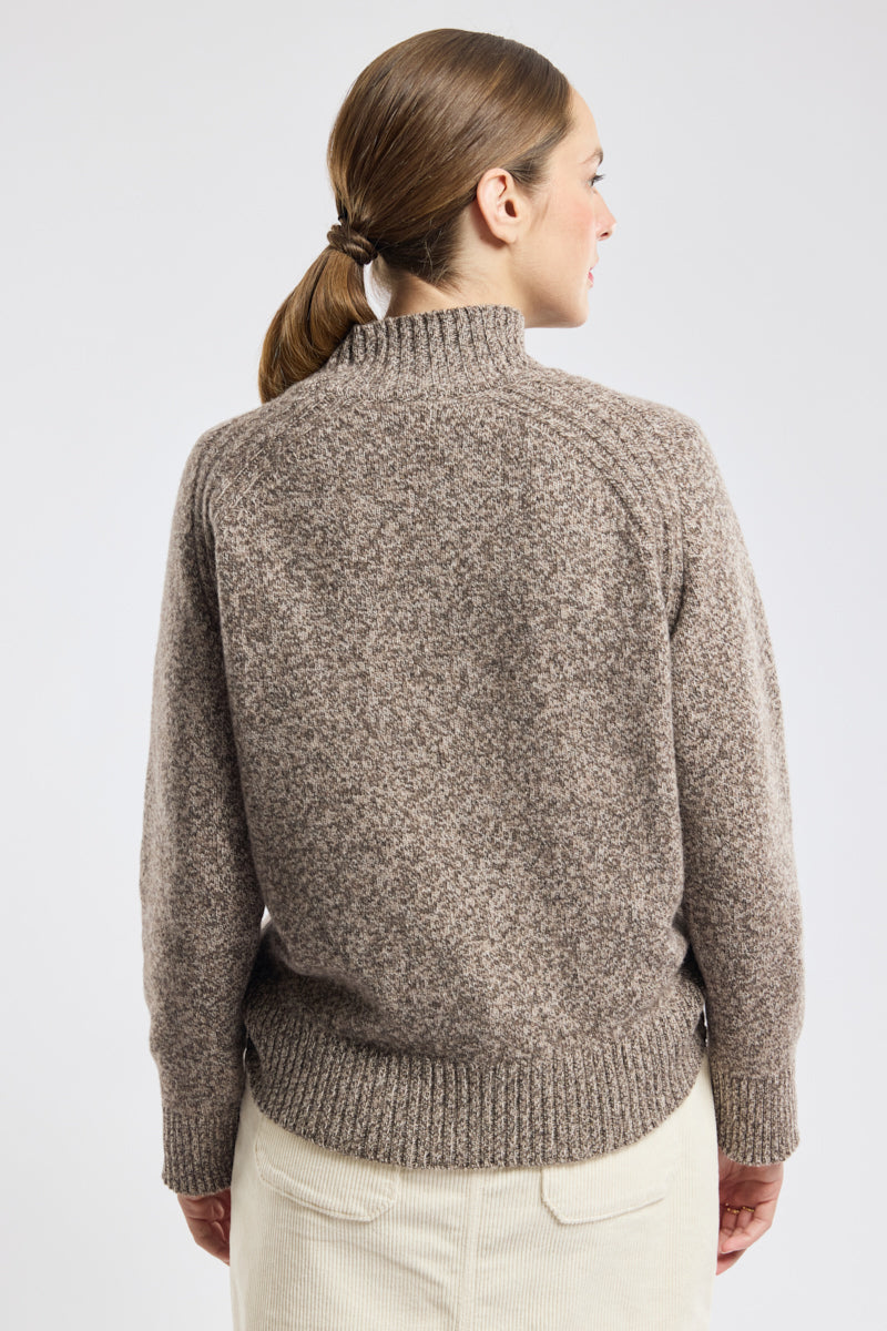 Turtle-neck jumper Heritage – wool - Women - Falcon Mélangé