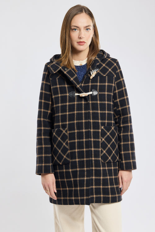 Checked duffle coat - wool cloth - Armor-lux - 1