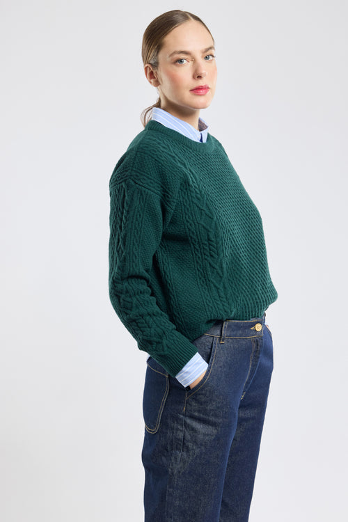 Cable-knit jumper - wool - Armor-lux - 4