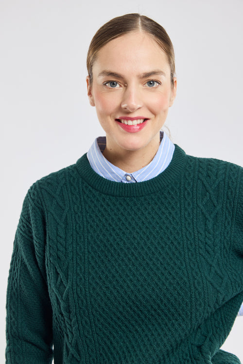 Cable-knit jumper - wool - Armor-lux - 5