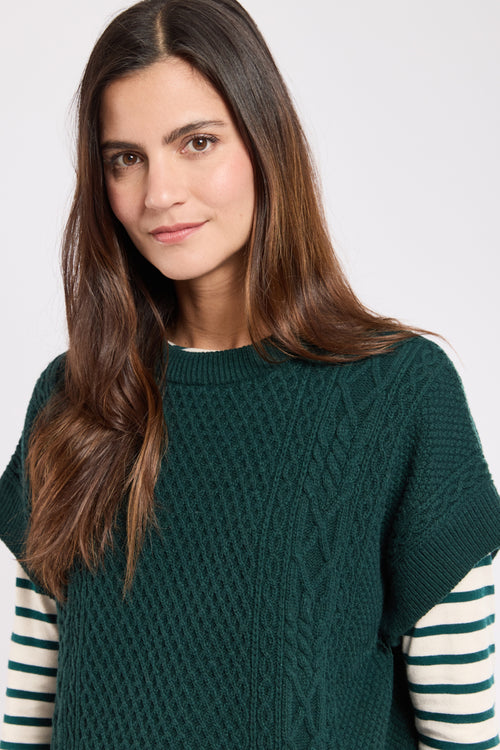 Ärmelloser Pullover mit Zopfmuster – Wolle - Armor-lux - 2