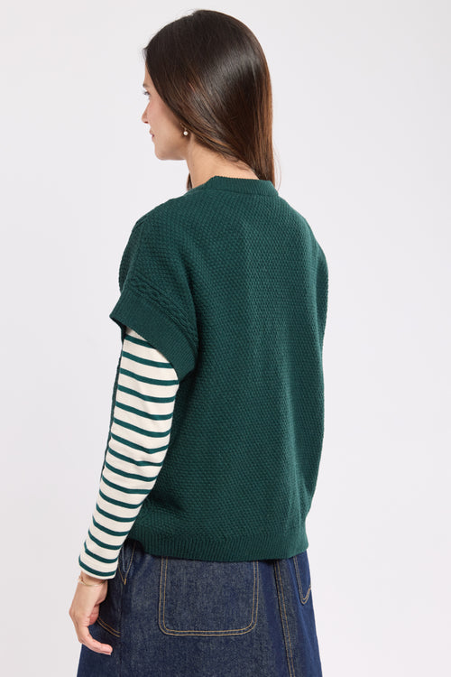 Ärmelloser Pullover mit Zopfmuster – Wolle - Armor-lux - 4