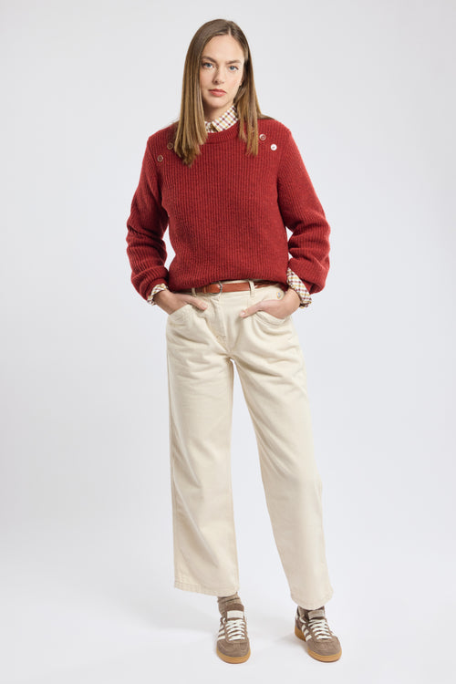 Pull col rond - alpaga et laine - Armor-lux - 3