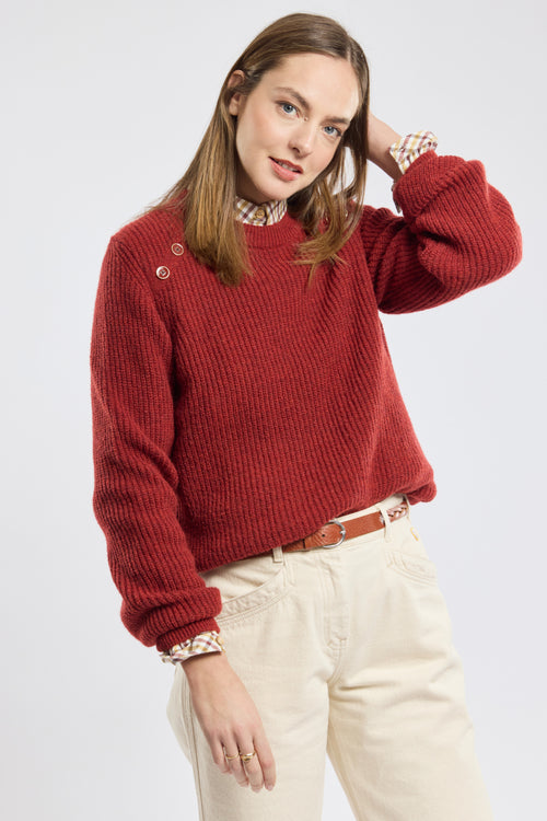 Pull col rond - alpaga et laine - Armor-lux - 1