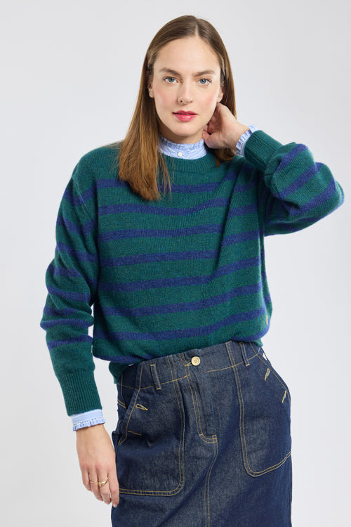 Pull marin rayé Heritage - alpaga et laine - Armor-lux - 1