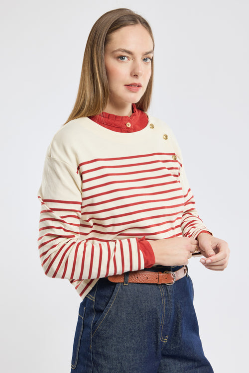 Marinière col boutonné - coton épais - Armor-lux - 4