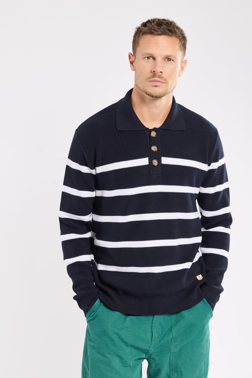 Pull col boutonné Heritage - coton - Armor-lux - 1