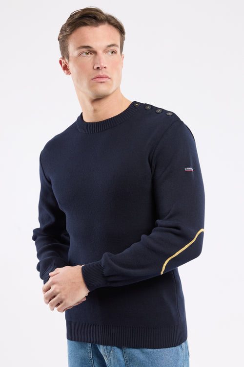 Fisherman jumper with elbow patches - cotton - Armor-lux - 1