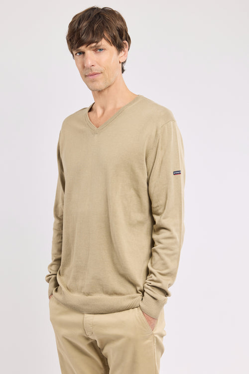 Pullover mit V-Ausschnitt - Baumwolle und Leinen - Armor-lux - 1