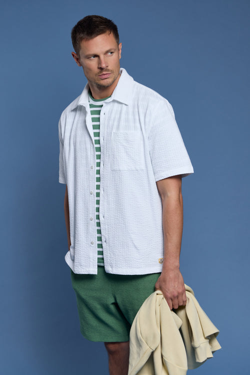 Short-sleeved shirt - embossed knit - Armor-lux - 1