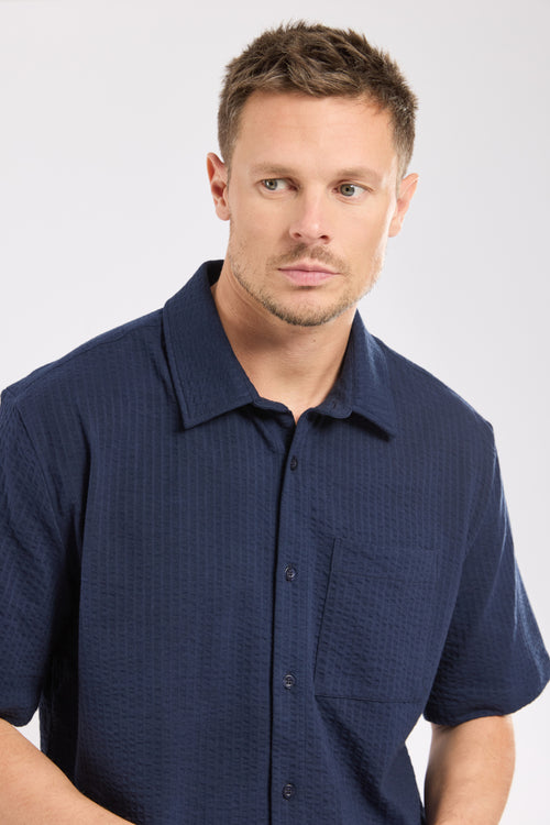 Short-sleeved shirt - embossed knit - Armor-lux - 2