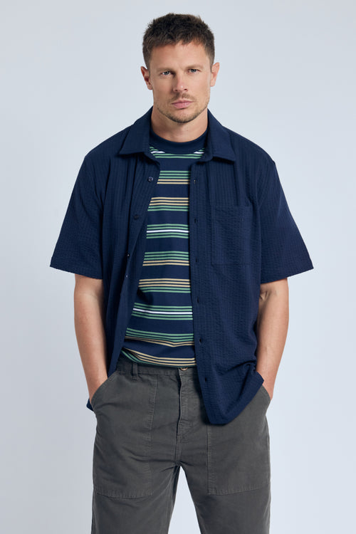 Short-sleeved shirt - embossed knit - Armor-lux - 1
