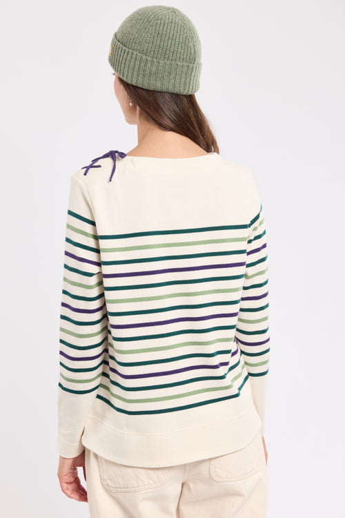 Breton striped shirt with lace fastening - cotton - Armor-lux - 5