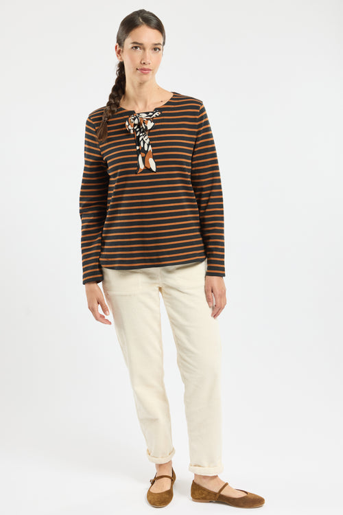 Marinière col à lacet - coton - Armor-lux - 3