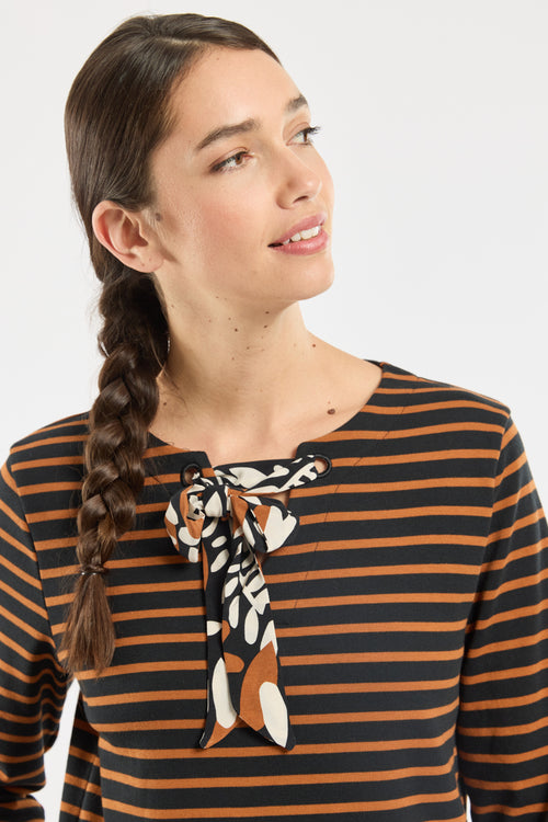 Marinière col à lacet - coton - Armor-lux - 2