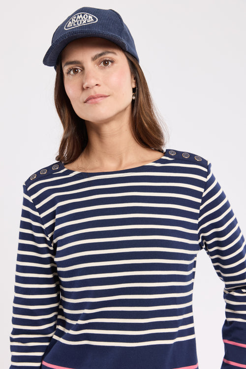 Marinière épaule boutonnée - coton épais - Armor-lux - 2