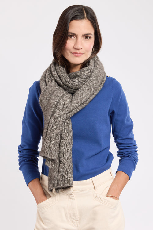 Schal mit Zopfmuster – Baumwolle und Wolle - Armor-lux - 2