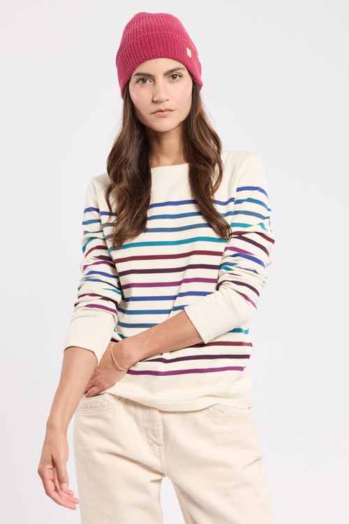 8-colour Breton striped shirt - cotton - Armor-lux - 1
