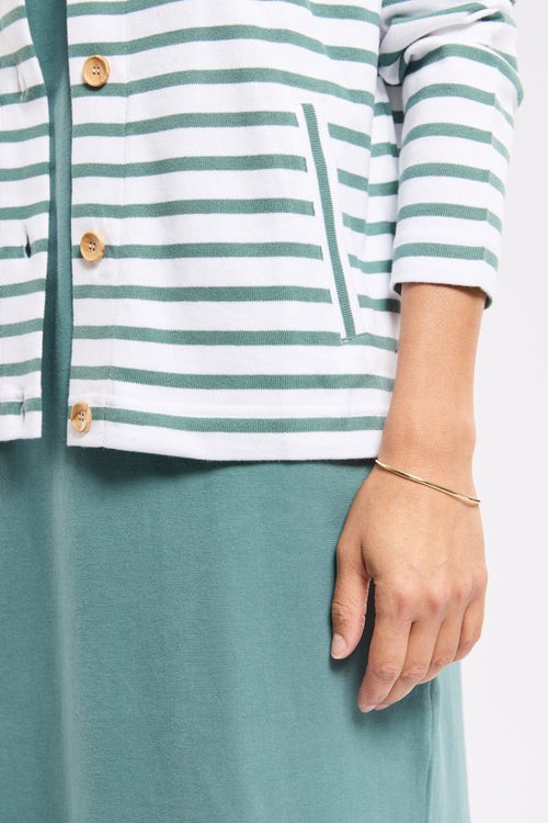 Striped button-up cardigan - rustic cotton - Armor-lux - 4