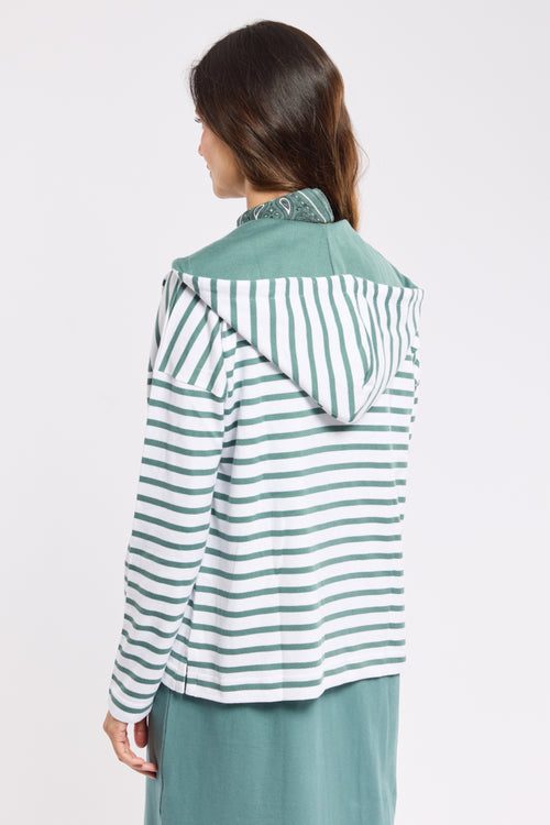 Gestreifter Cardigan mit Knöpfen – rustikale Baumwolle - Armor-lux - 5