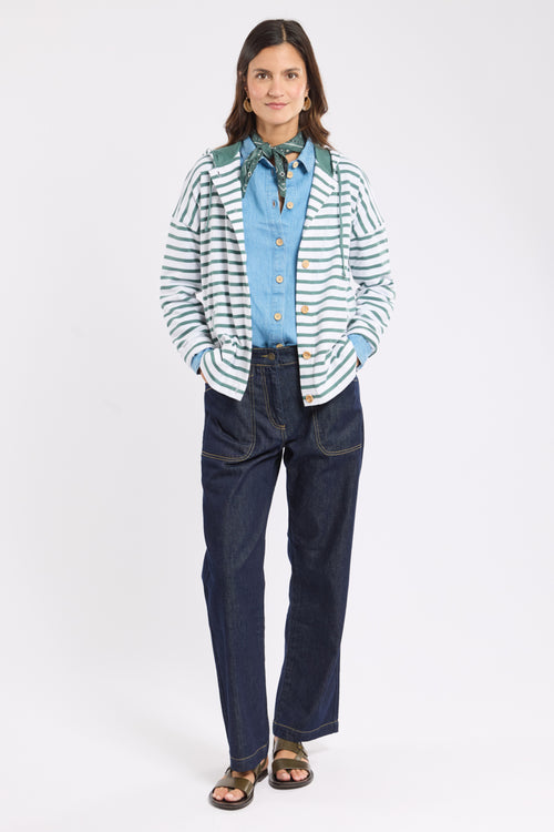 Striped button-up cardigan - rustic cotton - Armor-lux - 3