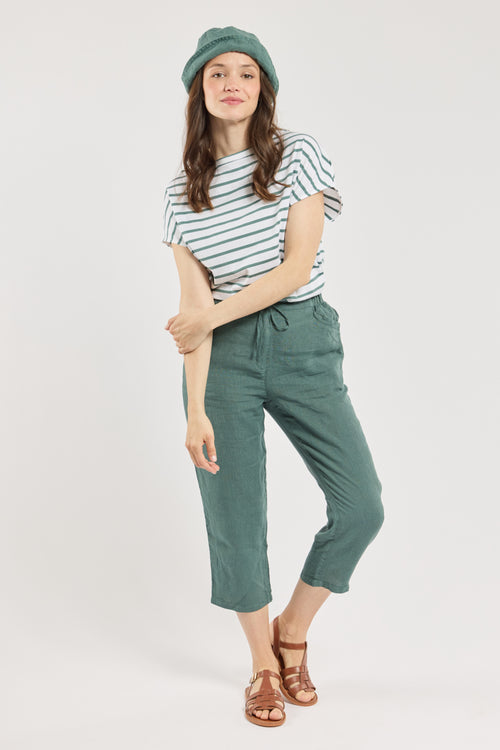 Caprihose mit elastischem Bund – Leinen - Armor-lux - 1
