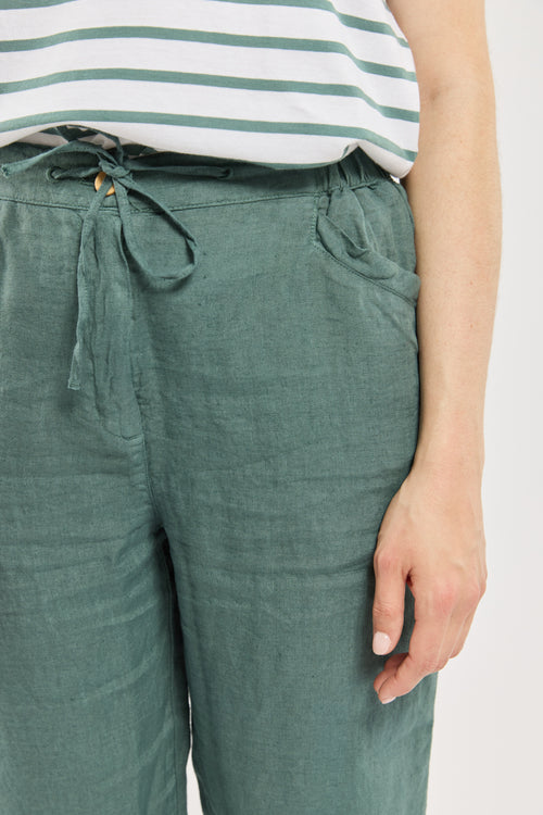 Caprihose mit elastischem Bund – Leinen - Armor-lux - 2