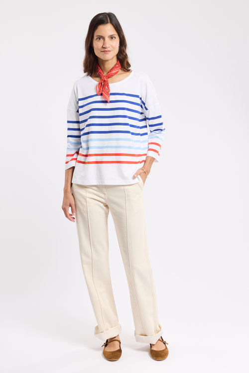 Dropped-shoulder Breton shirt - light cotton - Armor-lux - 3