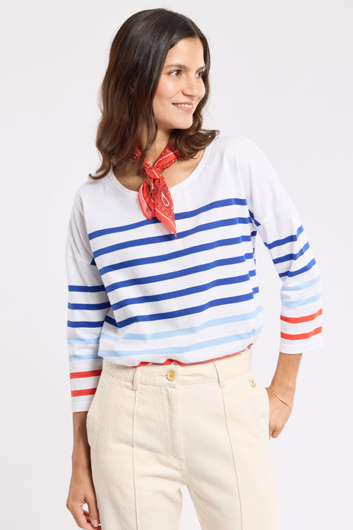 Dropped-shoulder Breton shirt - light cotton - Armor-lux - 1