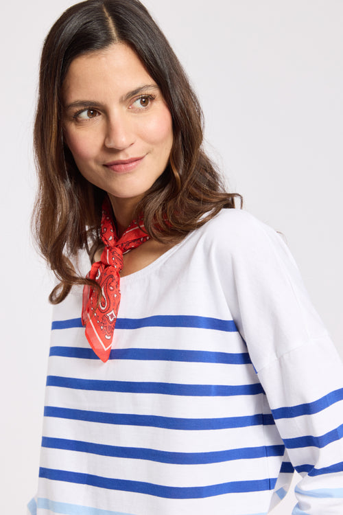 Dropped-shoulder Breton shirt - light cotton - Armor-lux - 2