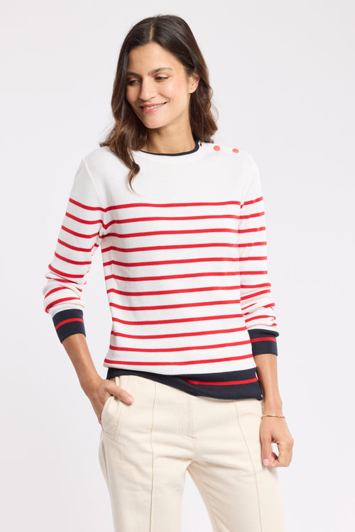 Pull marin rayé - laine mérinos - - Armor-lux - 1