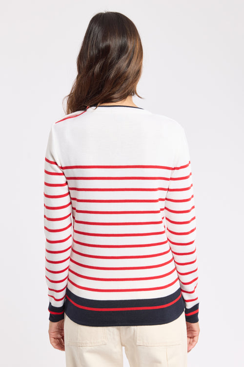 Pull marin rayé - laine mérinos - - Armor-lux - 4