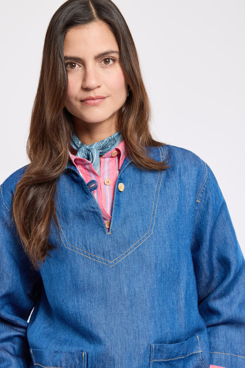 Vareuse denim Heritage - lyocel et lin - Armor-lux - 2