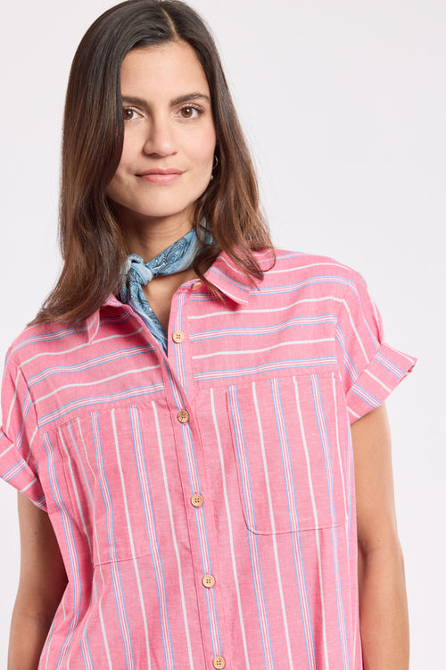 Héritage striped dress - cotton and linen - Armor-lux - 6