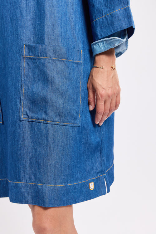 Heritage denim dress - lyocell and linen - Armor-lux - 4