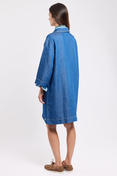 Heritage denim dress - lyocell and linen - Armor-lux - 5