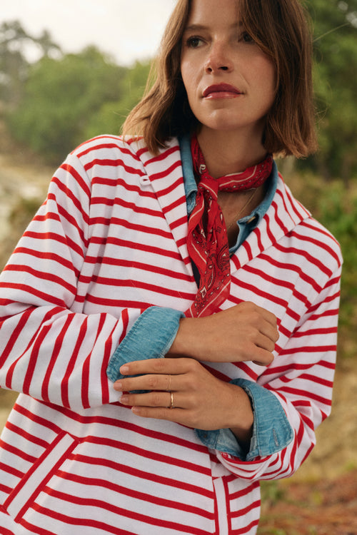 Striped shirt with boat neck - rustic cotton - Armor-lux - 2