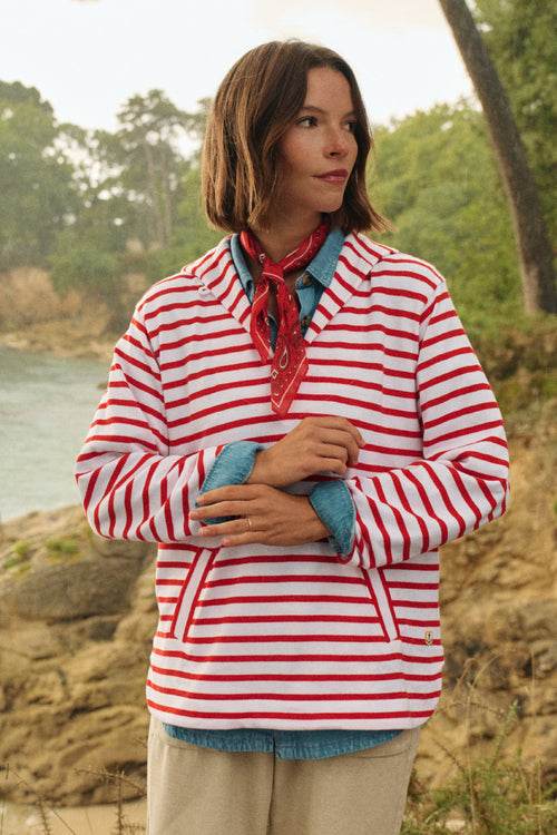 Striped shirt with boat neck - rustic cotton - Armor-lux - 1