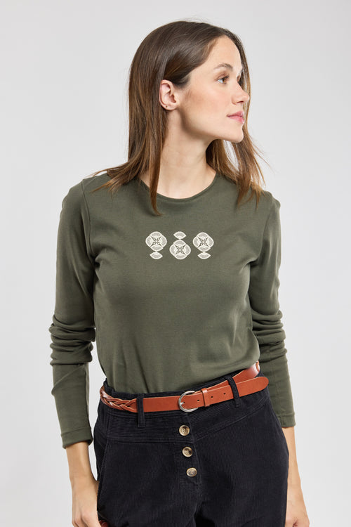 Lace long-sleeved T-shirt - cotton - Armor-lux - 1