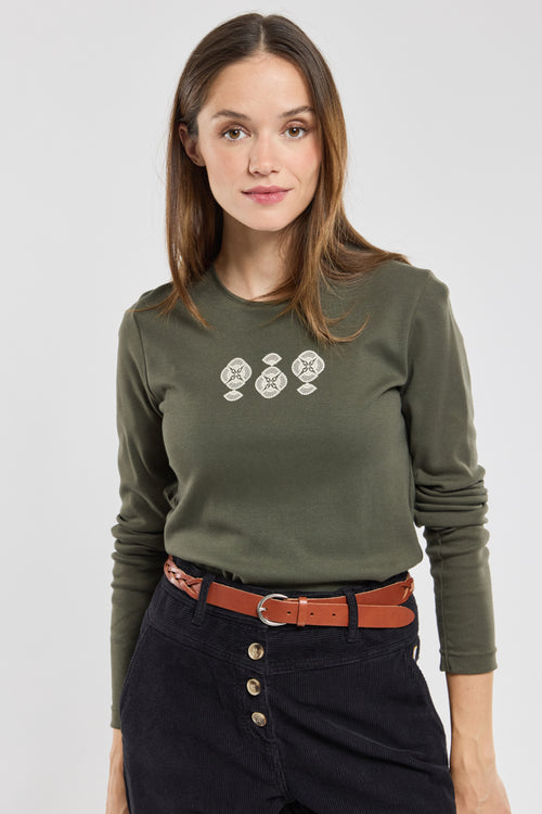 Lace long-sleeved T-shirt - cotton - Armor-lux - 4