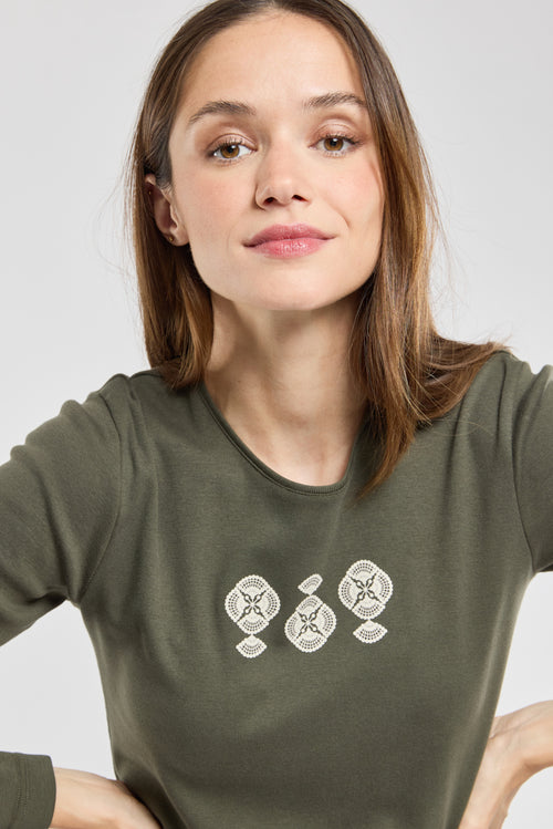 Lace long-sleeved T-shirt - cotton - Armor-lux - 2