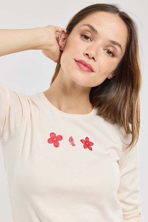 Floral long-sleeved T-shirt – cotton - Armor-lux - 1