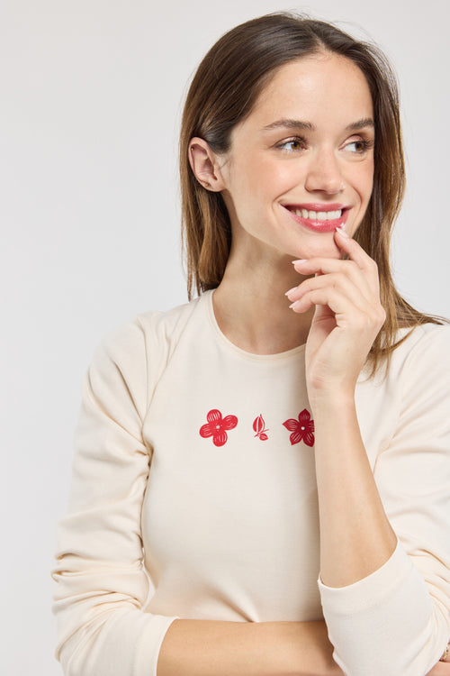 Floral long-sleeved T-shirt – cotton - Armor-lux - 4